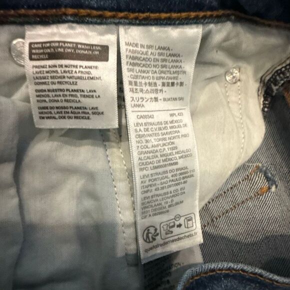 Levi's Ribcage Bell High Rise Zip Fly Wide Leg Flared Denim Jeans Blue Size 31 - Picture 4 of 8